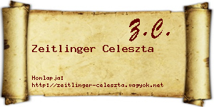 Zeitlinger Celeszta névjegykártya